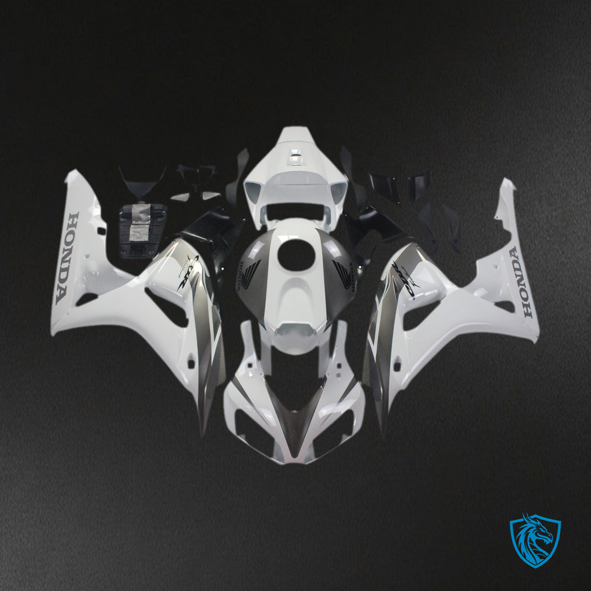 Honda CBR1000RR (2006-2007) White & Silver Racing Generic Fairings Kit | ABS Bodywork
