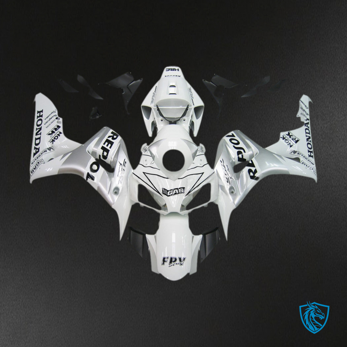 Honda CBR1000RR (2006-2007) White & Silver Repsol Racing Generic - Custom ABS Fairing Kit