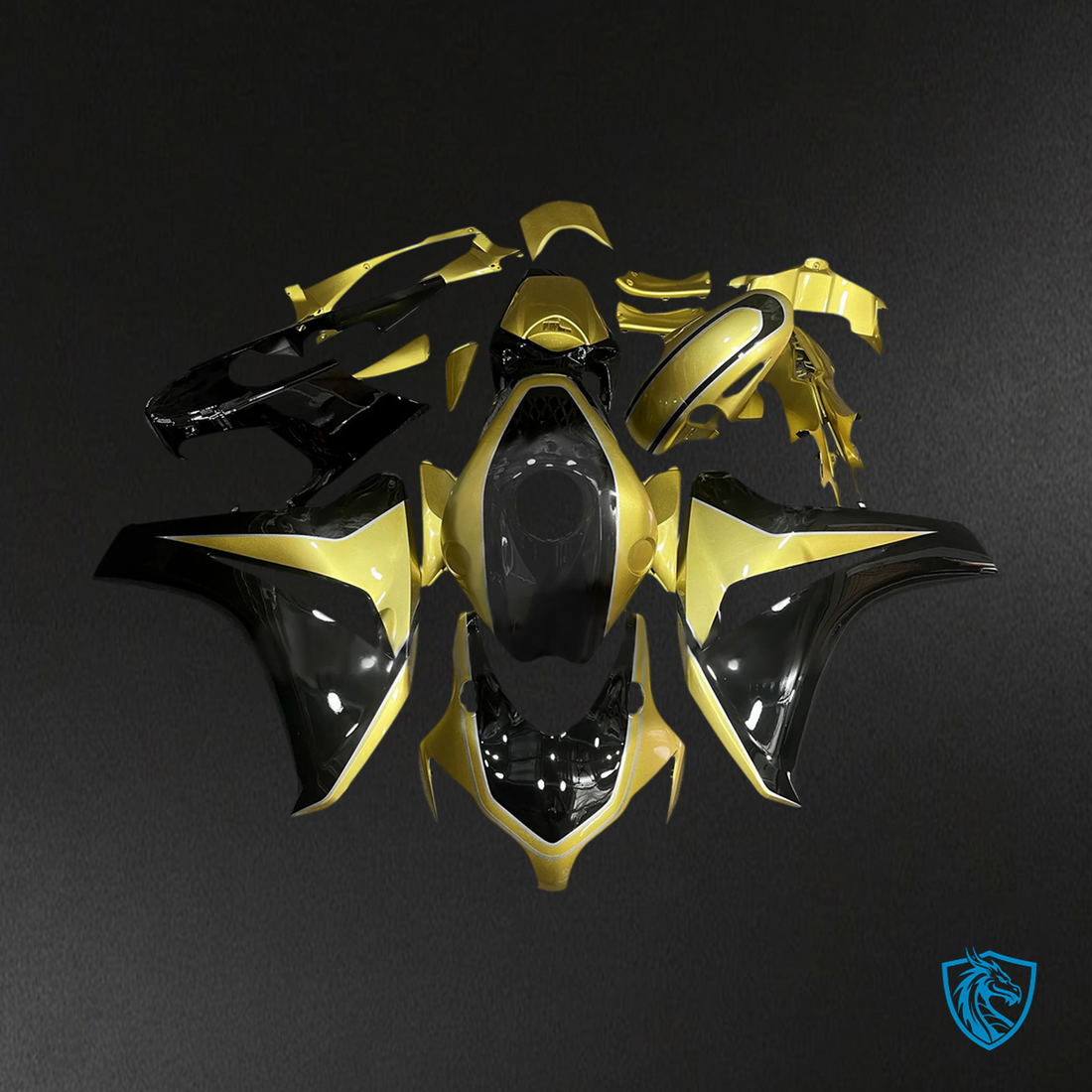 Honda CBR1000RR (2008-2011) Black & Gold - Fairing Kit