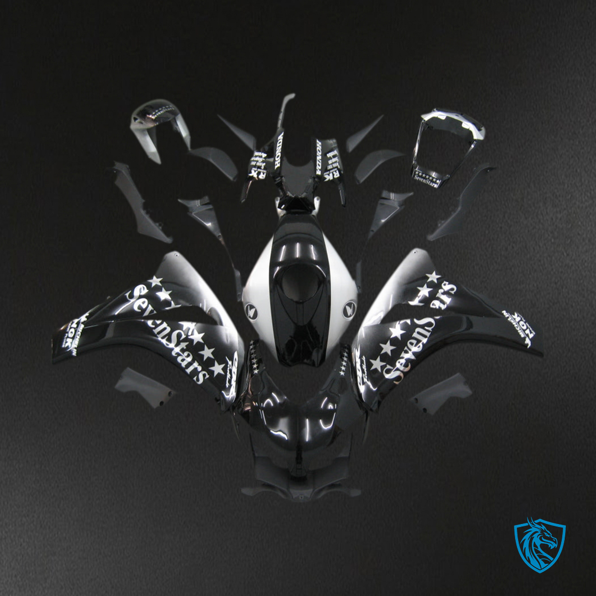 Honda CBR1000RR (2008-2011) Black Seven Stars Racing Generic Fairings Kit | ABS Bodywork