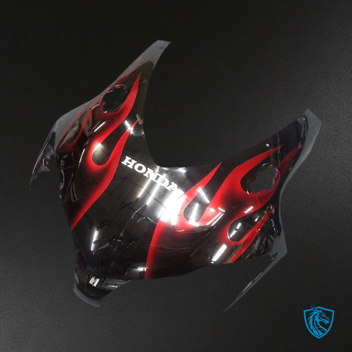 Honda CBR1000RR (2008-2011) Black & Cherry Red Flame Generic - Custom ABS Fairing Kit