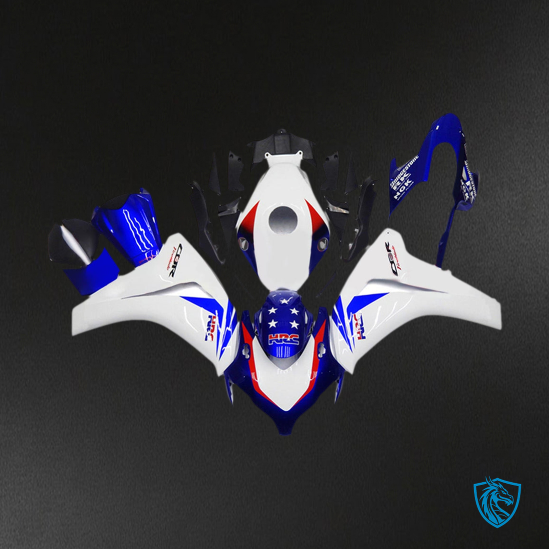 Honda CBR1000RR (2008-2011) White & Blue - MERGEment Motorcycle Fairings Kit