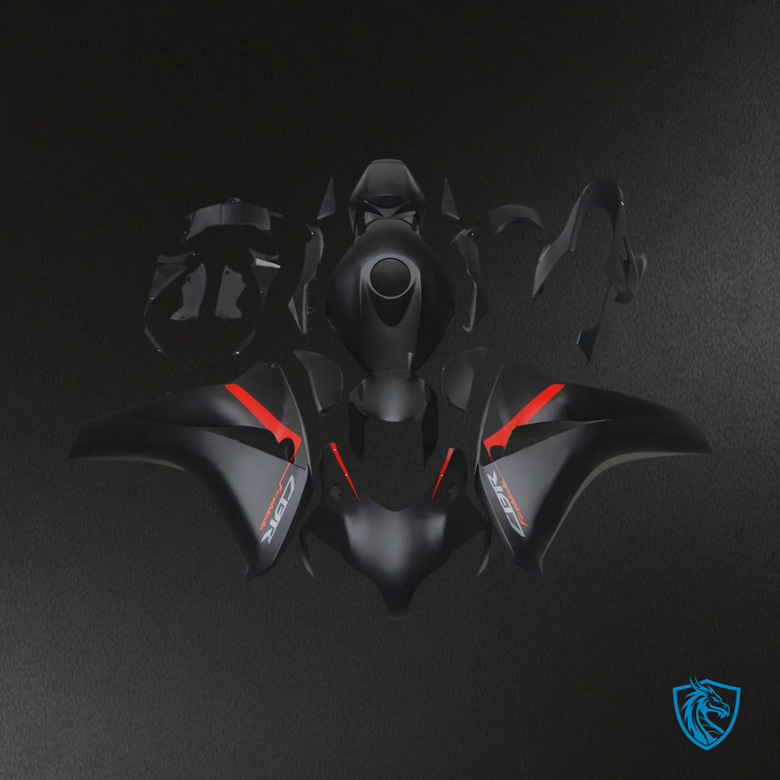 Honda CBR1000RR (2008-2011) Black with Red - Fairing Kit