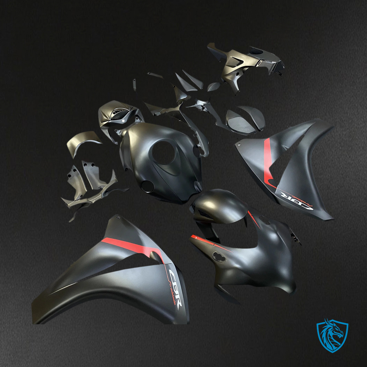 Honda CBR1000RR (2008-2011) Black with Red - Fairing Kit