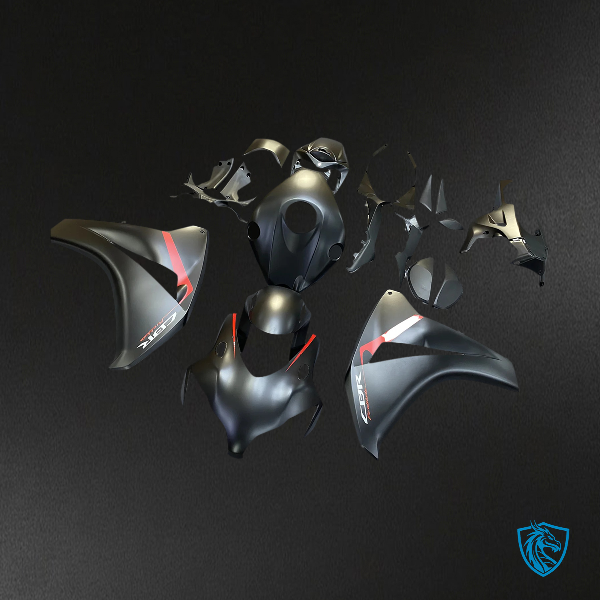 Honda CBR1000RR (2008-2011) Black with Red - Fairing Kit