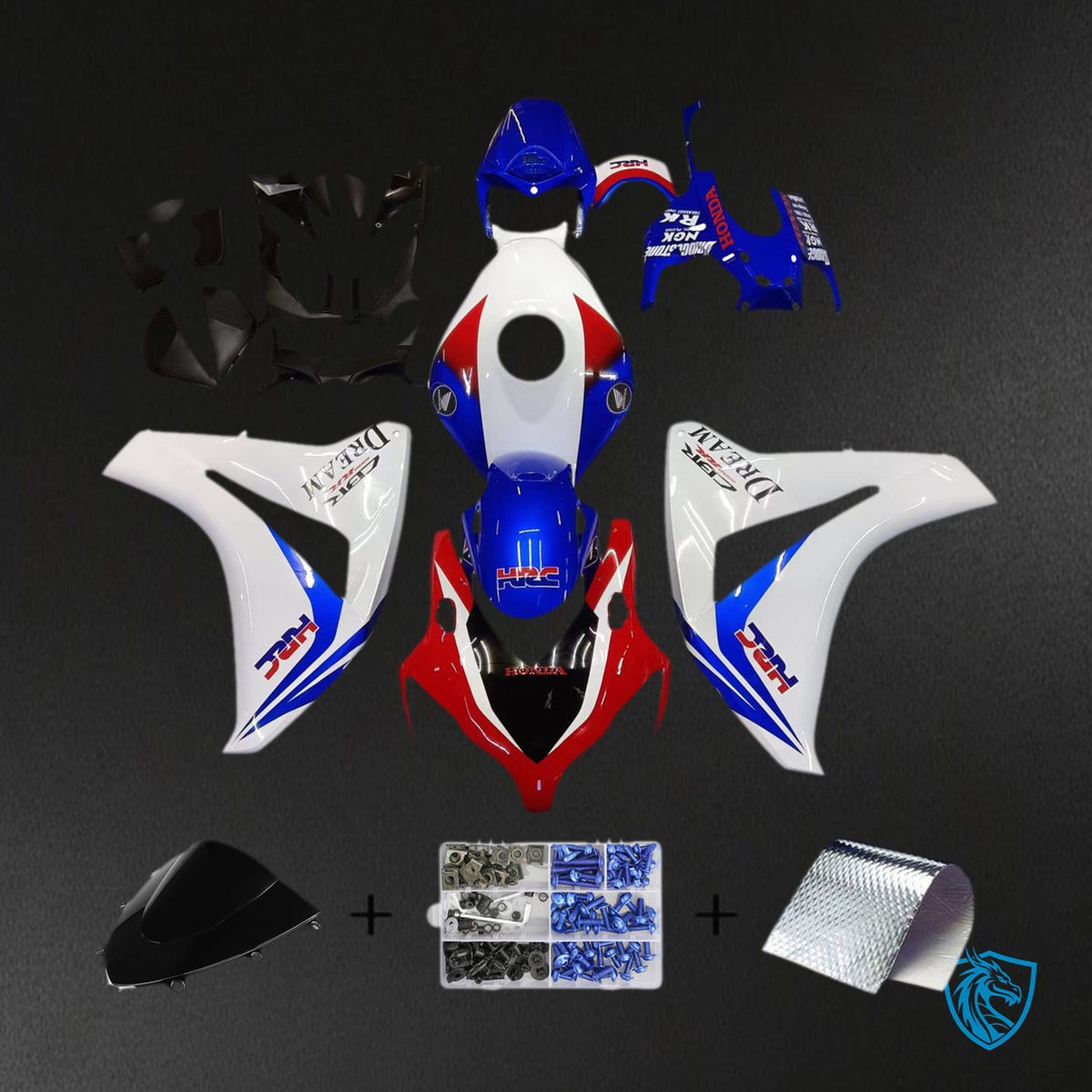 Honda CBR1000RR (2008-2011) Red, White & Blue HRC Generic Fairings Kit | ABS Bodywork