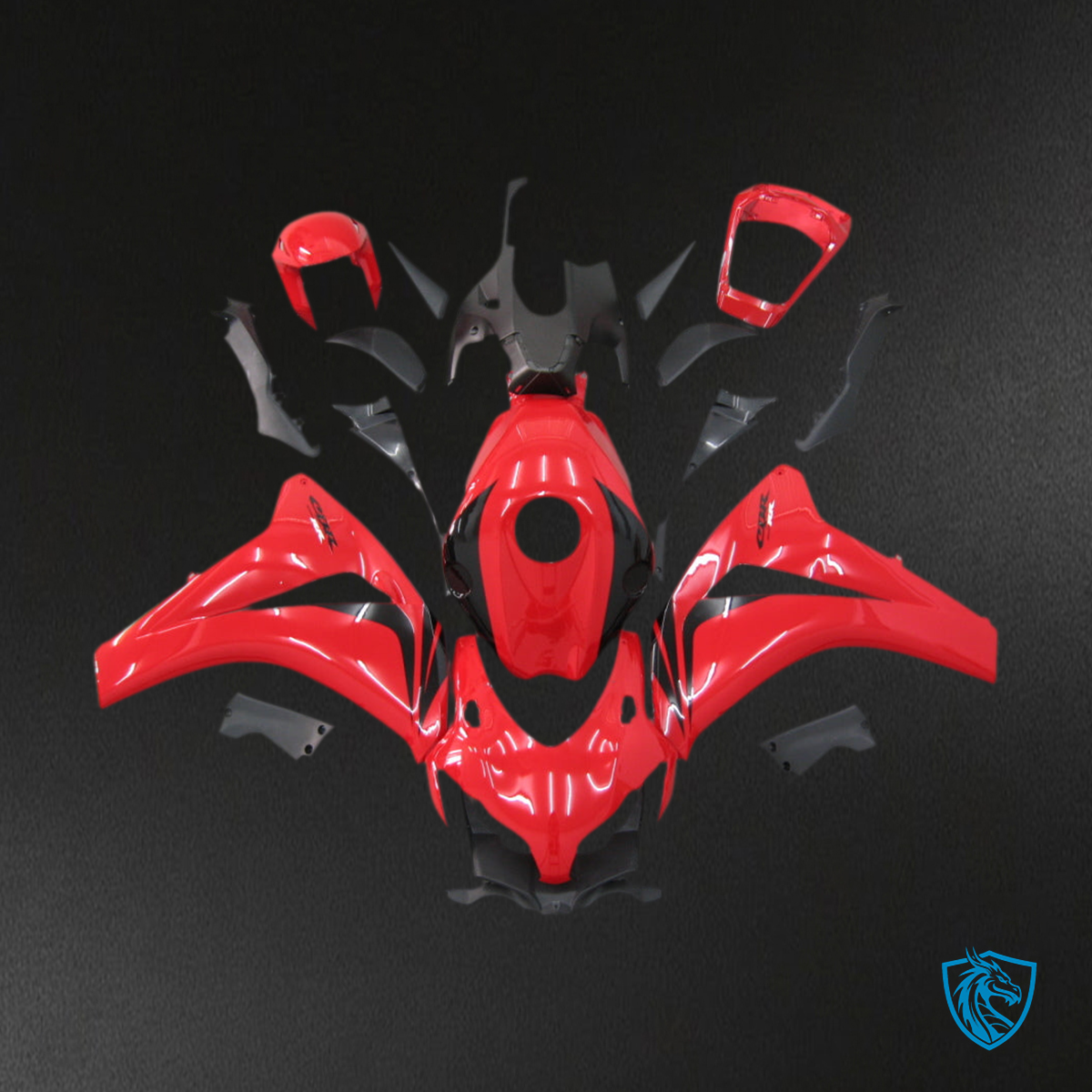 Honda CBR1000RR (2008-2011) Red & Black Racing Generic Fairings Kit - Aftermarket ABS Bodywork