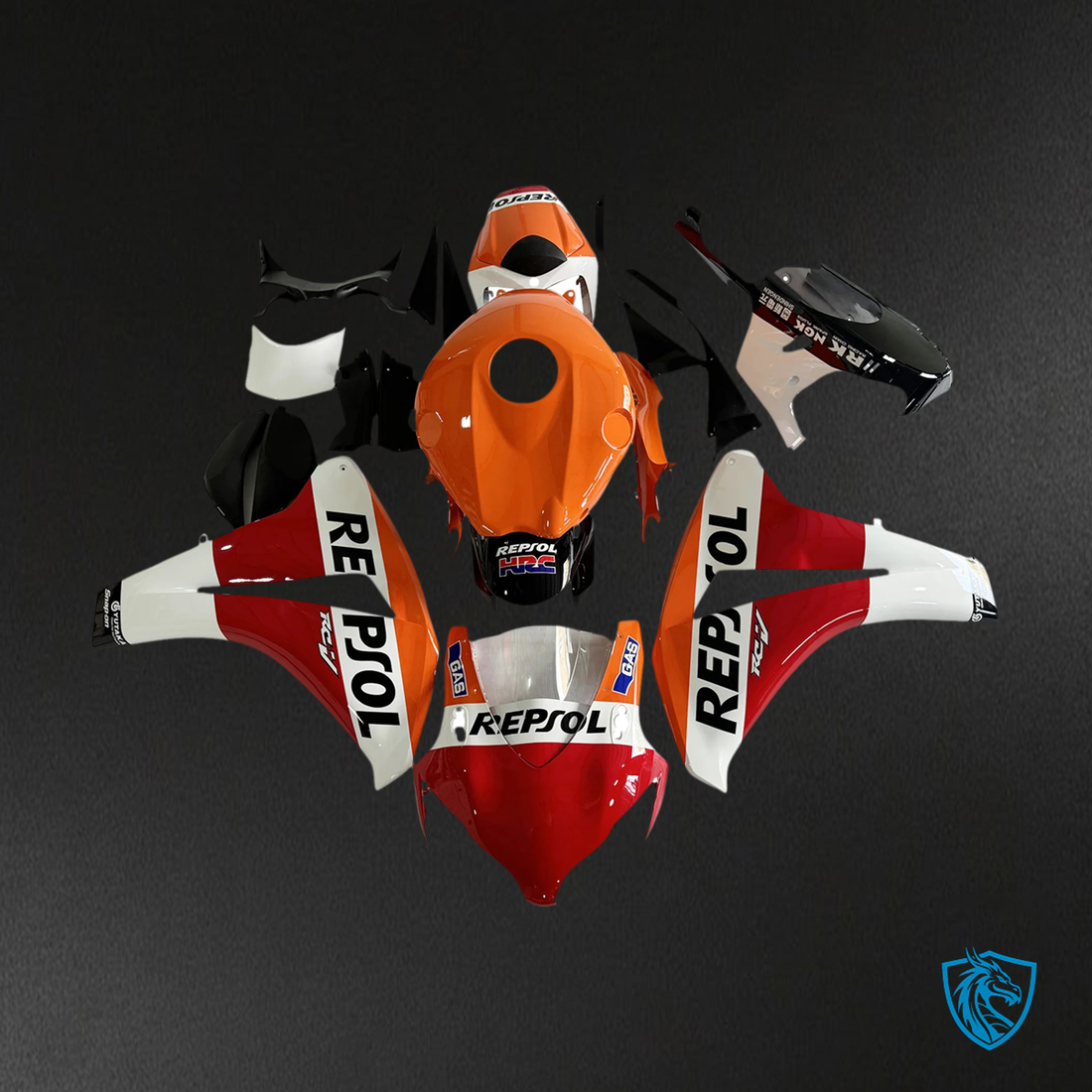 Honda CBR1000RR (2008-2011) Red & Orange Repjol - Fairing Kit