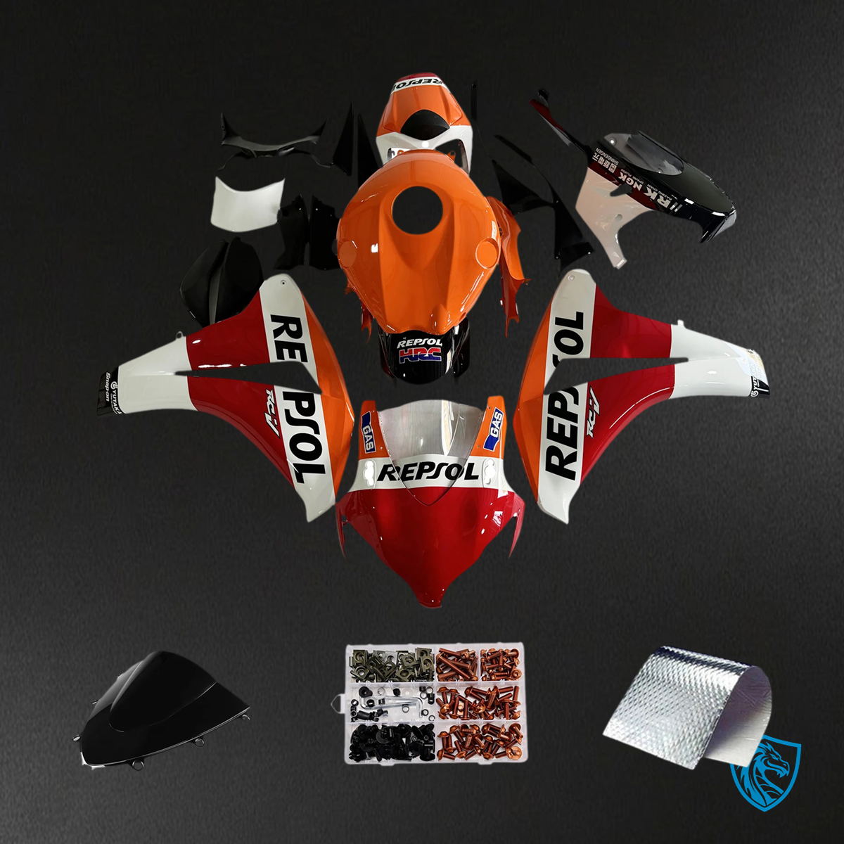Honda CBR1000RR (2008-2011) Red & Orange Repjol - Fairing Kit