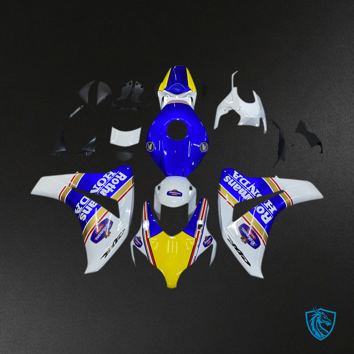 Honda CBR1000RR (2008-2011) White & Blue Rothmans Generic Fairings Kit - Aftermarket ABS Bodywork
