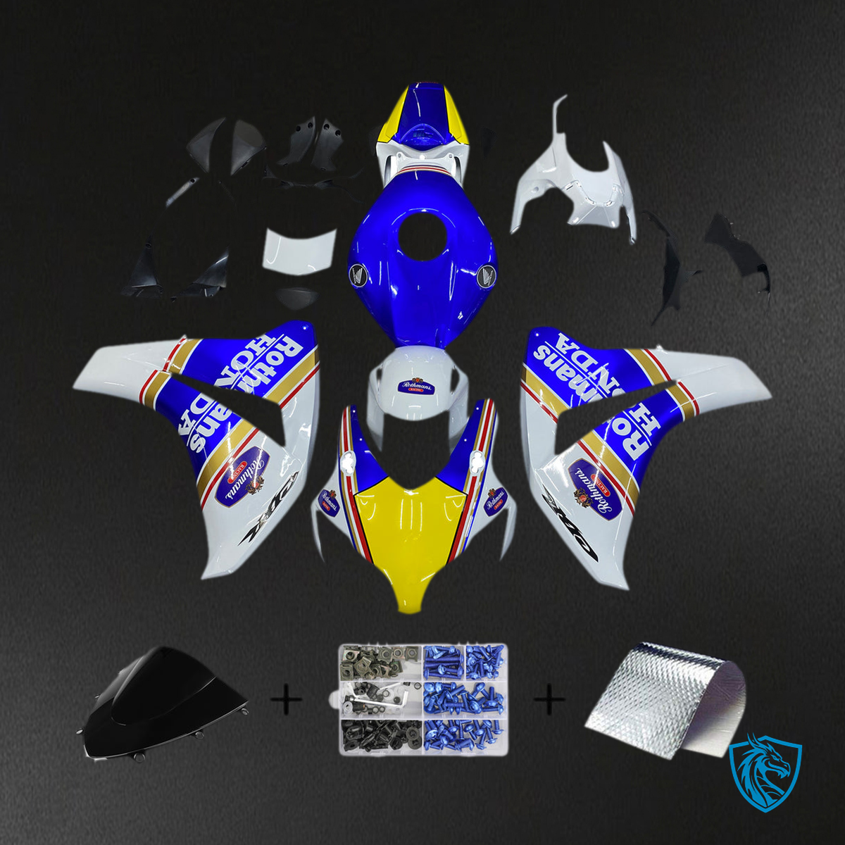 Honda CBR1000RR (2008-2011) White & Blue Rothmans Generic Fairings Kit - Aftermarket ABS Bodywork