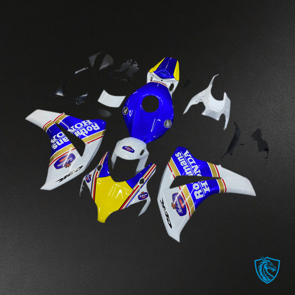 Honda CBR1000RR (2008-2011) White & Blue Rothmans Generic Fairings Kit - Aftermarket ABS Bodywork