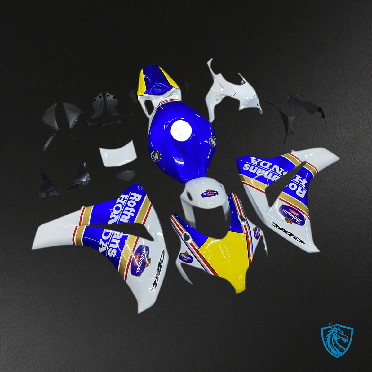 Honda CBR1000RR (2008-2011) White & Blue Rothmans Generic Fairings Kit - Aftermarket ABS Bodywork