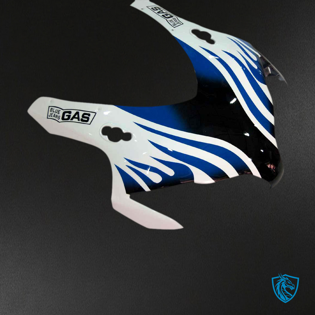 Honda CBR1000RR (2008-2011) White, Blue & Black Flame - MERGEment Motorcycle Fairings Kit