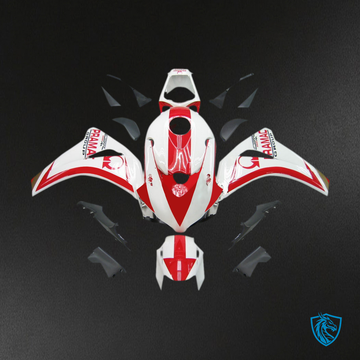 Honda CBR1000RR (2008-2011) White & Red Pramac Racing Generic - Custom ABS Fairing Kit