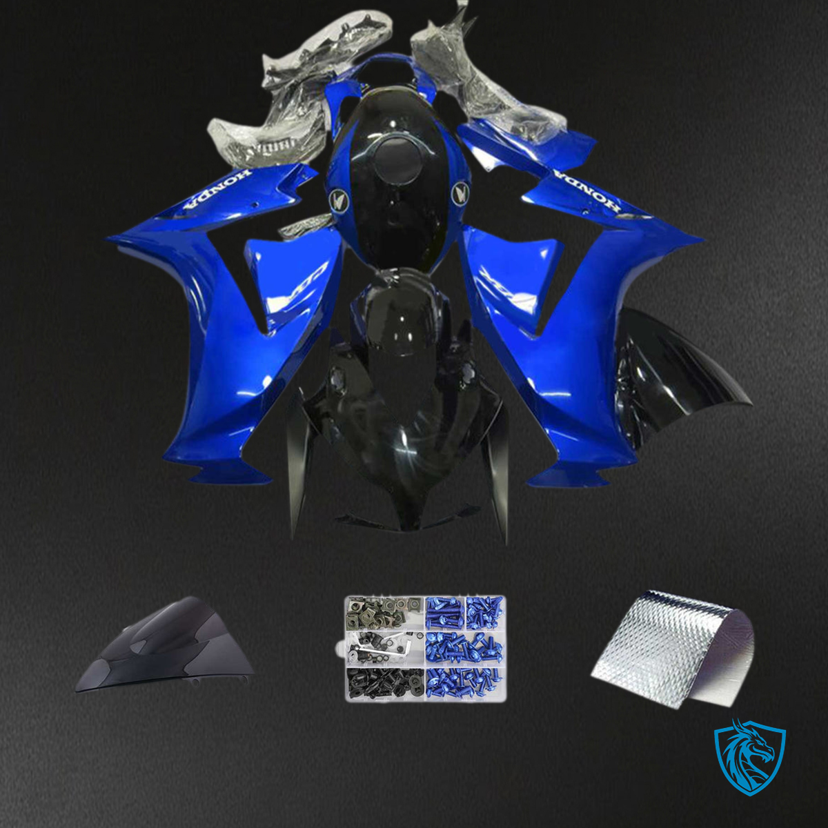 Honda CBR1000RR (2012-2016) Gloss Blue & Black - Custom ABS Fairing Kit