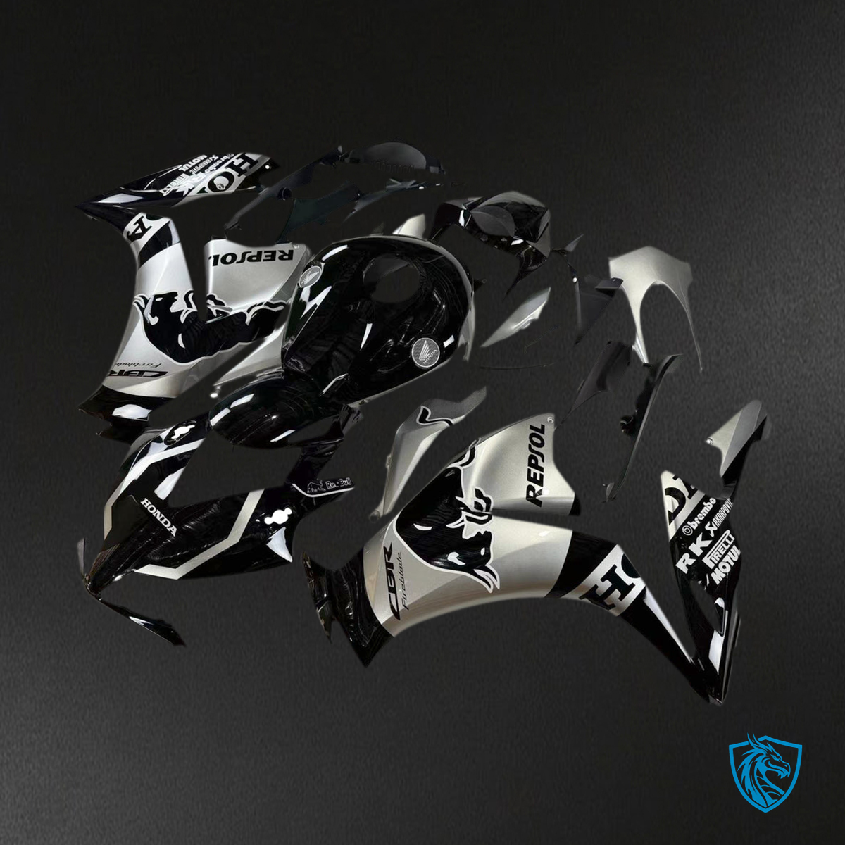 Honda CBR1000RR (2012-2016) Black & Silver - MERGEment Motorcycle Fairings Kit