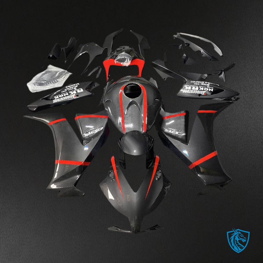 Honda CBR1000RR (2012-2016) Black & Red - Custom ABS Fairing Kit