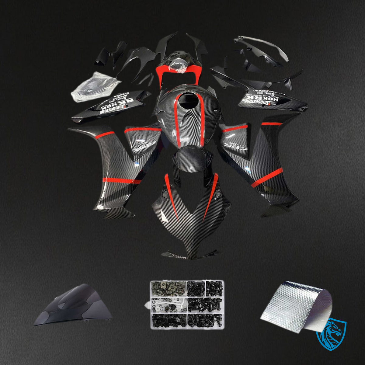 Honda CBR1000RR (2012-2016) Black & Red - Custom ABS Fairing Kit