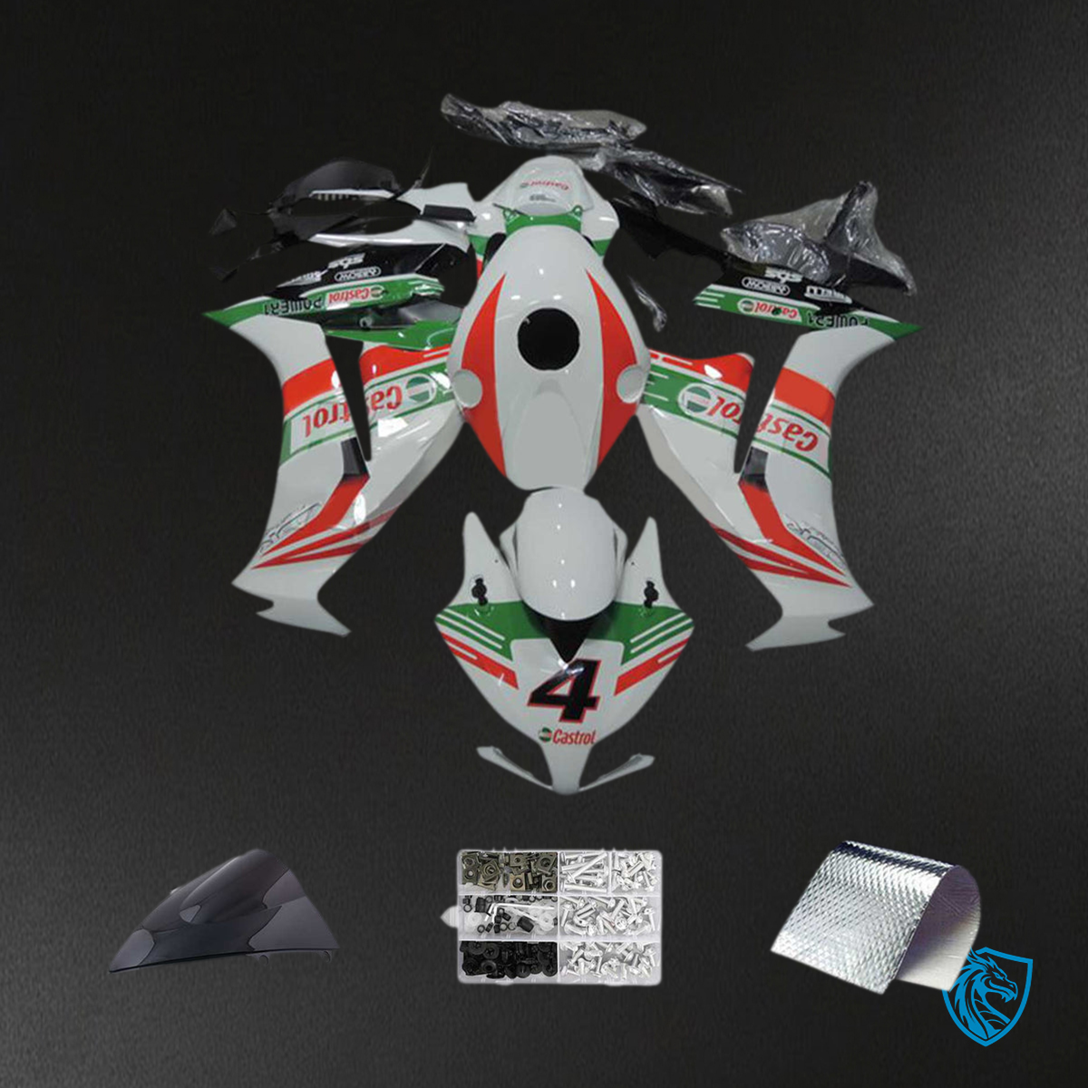 Honda CBR1000RR (2012-2016) White, Orange & Green Fairing Kit | ABS Bodywork