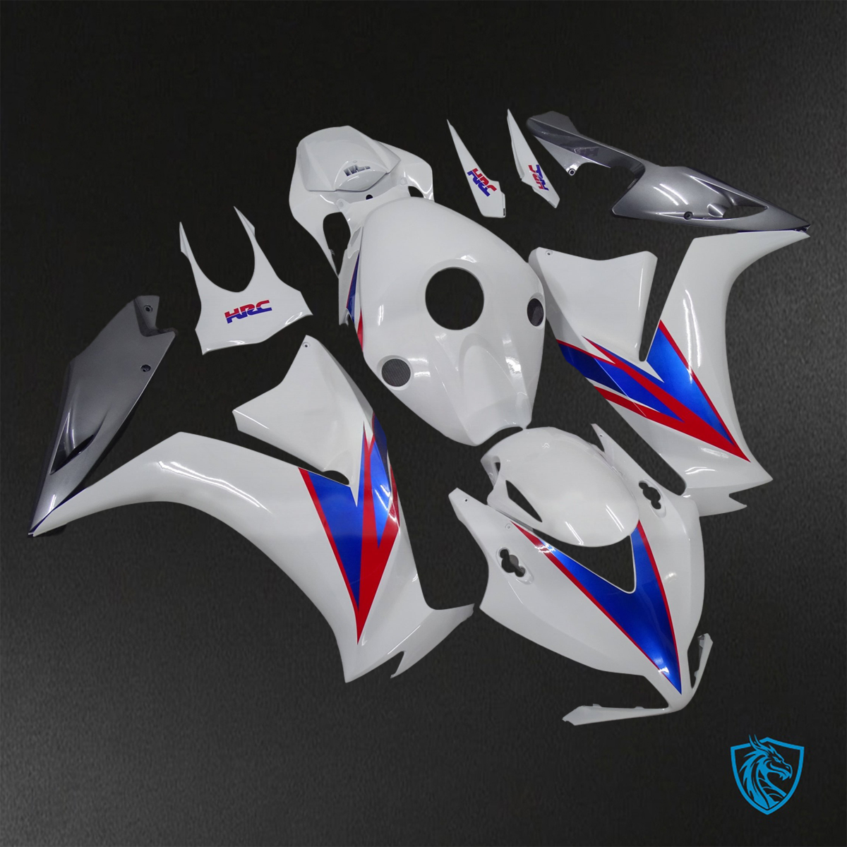 Honda CBR1000RR (2012-2016) Gloss White, Red & Blue - Custom ABS Fairing Kit
