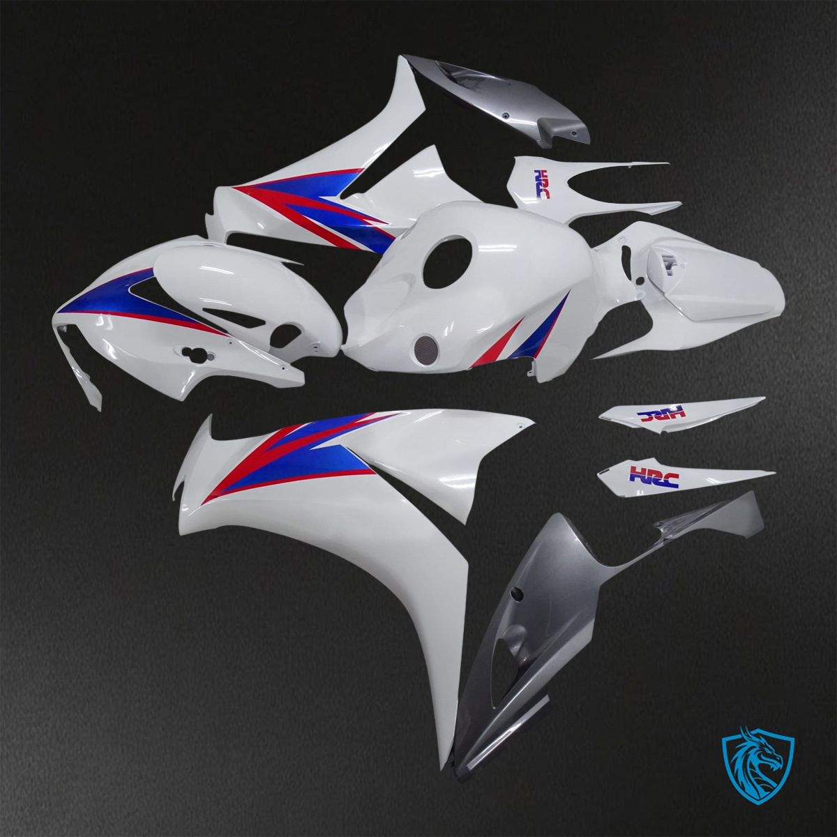 Honda CBR1000RR (2012-2016) Gloss White, Red & Blue - Custom ABS Fairing Kit