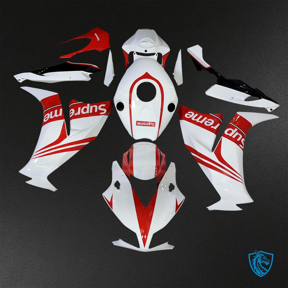 Honda CBR1000RR (2012-2016) Gloss White & Red - Replacement Motorcycle Fairings Kit