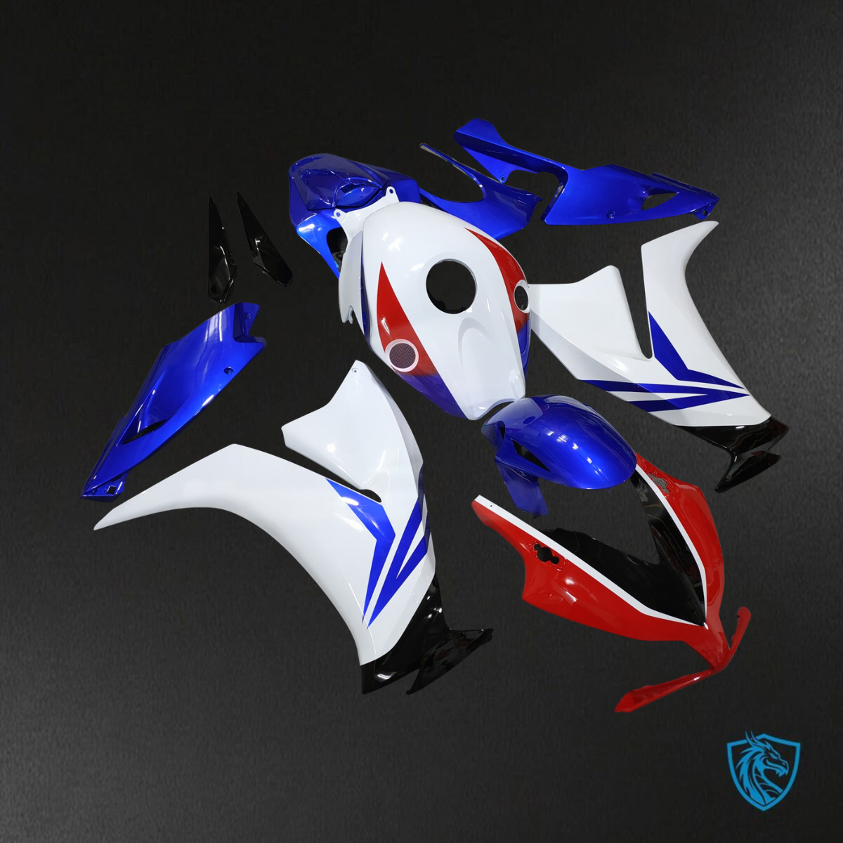 Honda CBR1000RR (2012-2016) Gloss White, Blue & Red - Replacement Motorcycle Fairings Kit