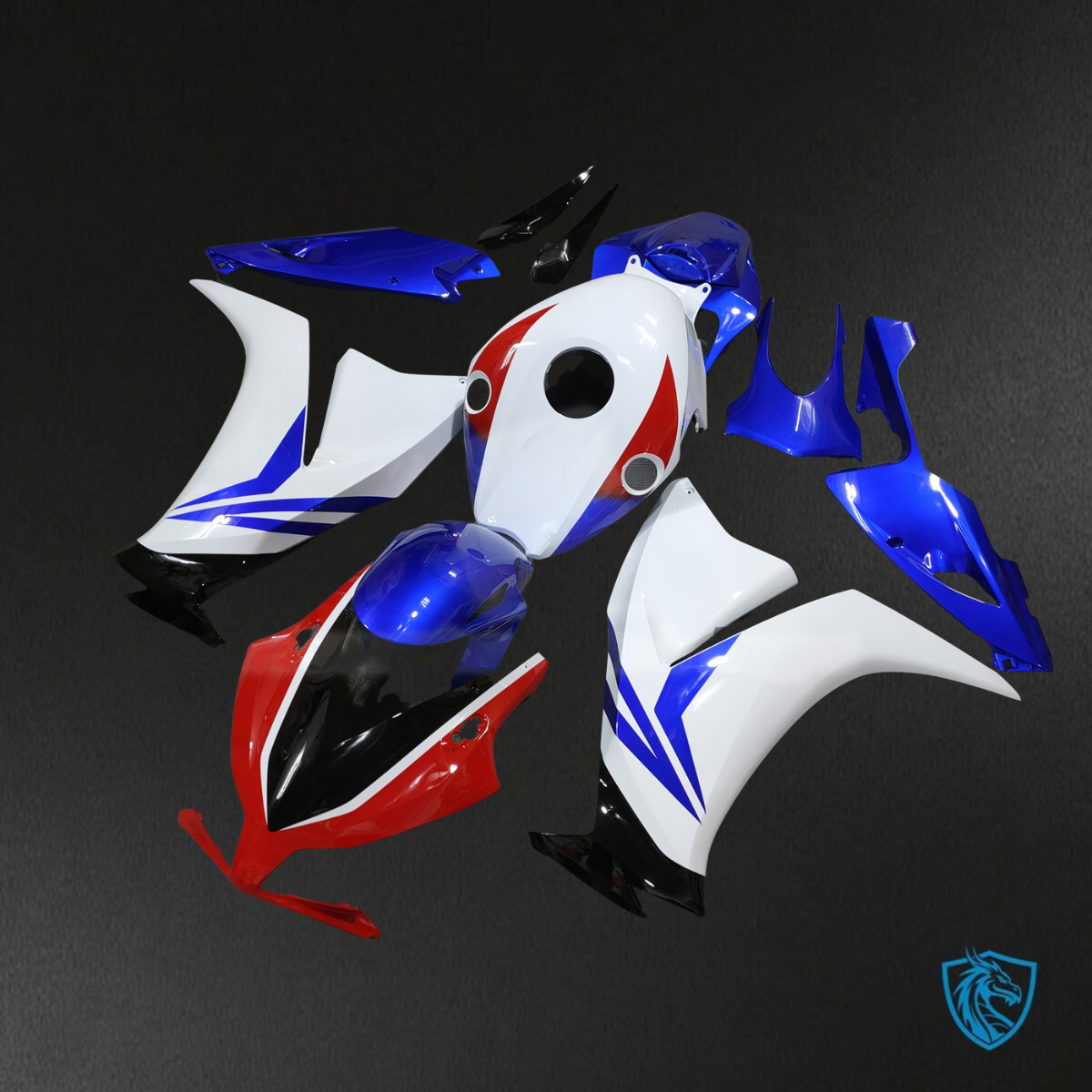 Honda CBR1000RR (2012-2016) Gloss White, Blue & Red - Replacement Motorcycle Fairings Kit