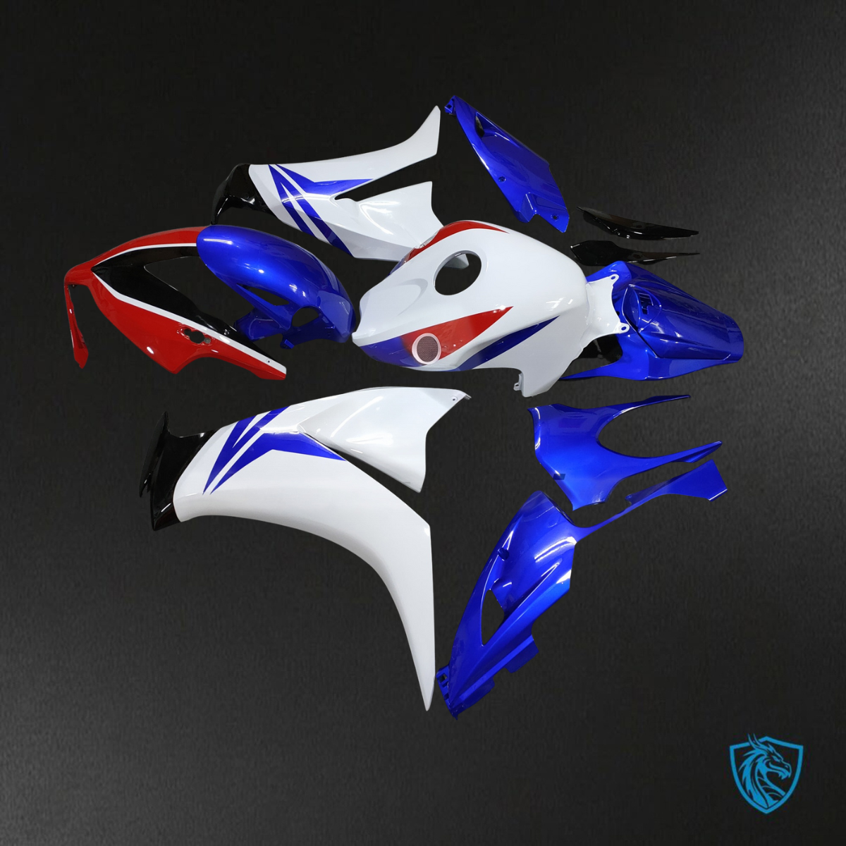 Honda CBR1000RR (2012-2016) Gloss White, Blue & Red - Replacement Motorcycle Fairings Kit