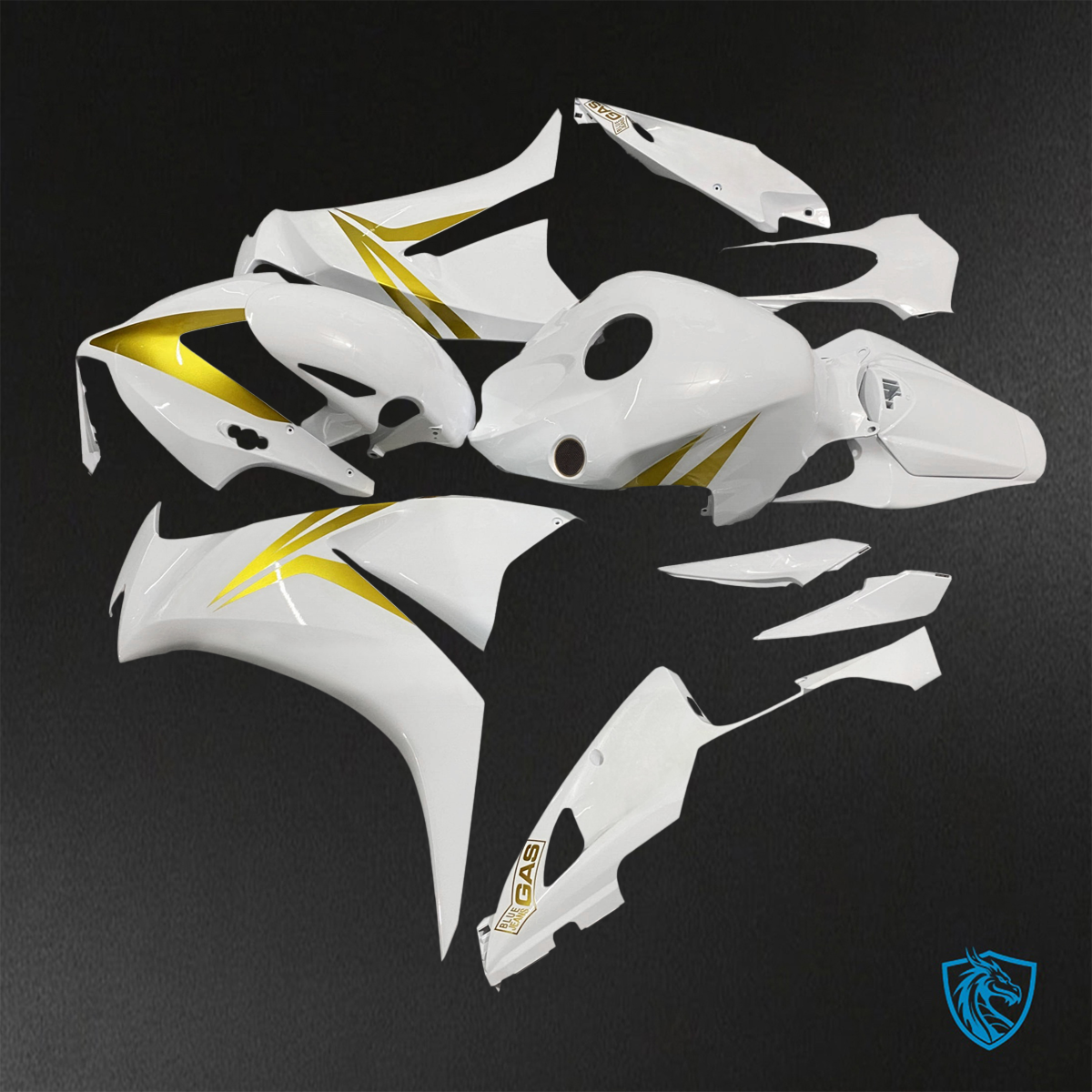 Honda CBR1000RR (2012-2016) Gloss White & Gold Fairings Kit - Aftermarket ABS Bodywork