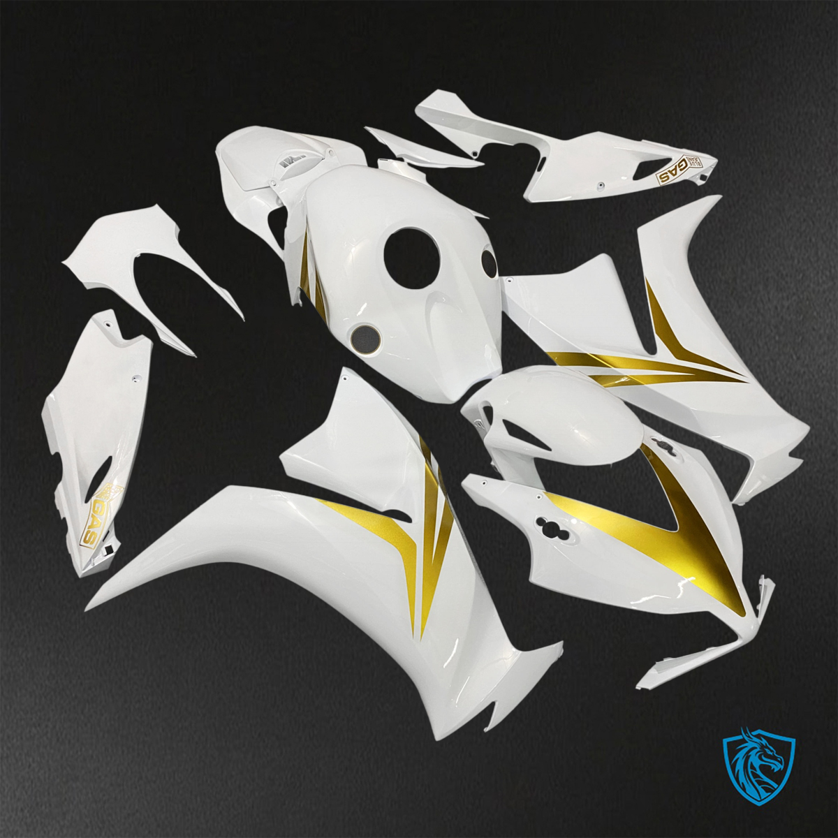 Honda CBR1000RR (2012-2016) Gloss White & Gold Fairings Kit - Aftermarket ABS Bodywork