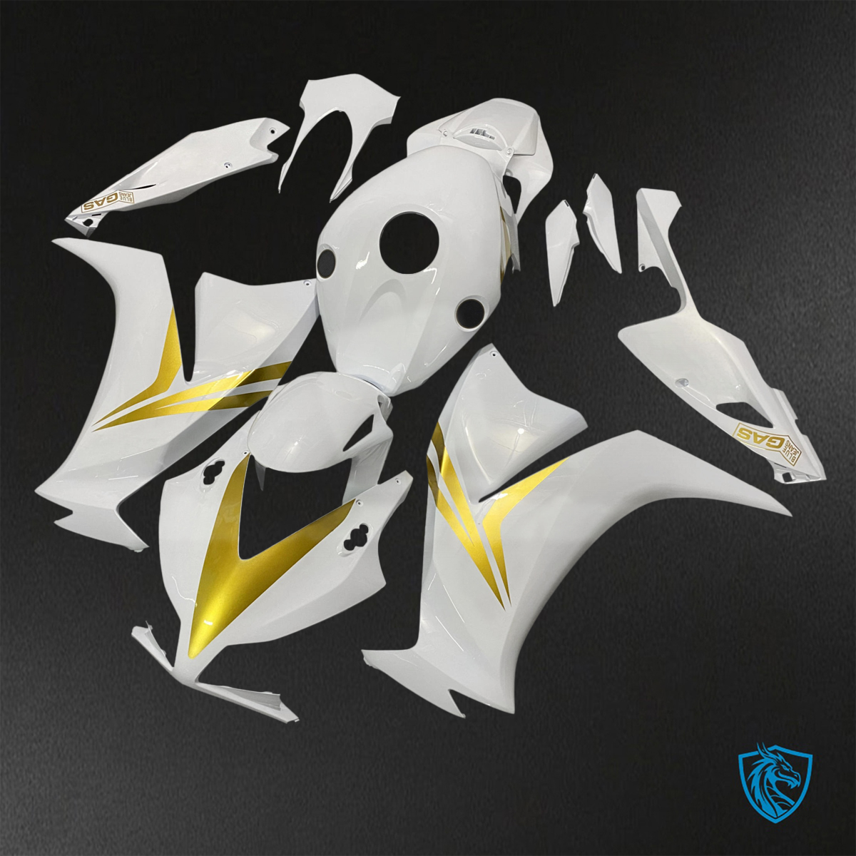 Honda CBR1000RR (2012-2016) Gloss White & Gold Fairings Kit - Aftermarket ABS Bodywork