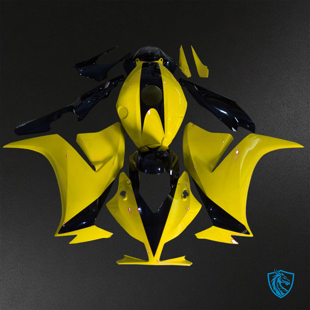 Honda CBR1000RR (2012-2016) Gloss Yellow & Black ABS Bodywork - Fairings Kit