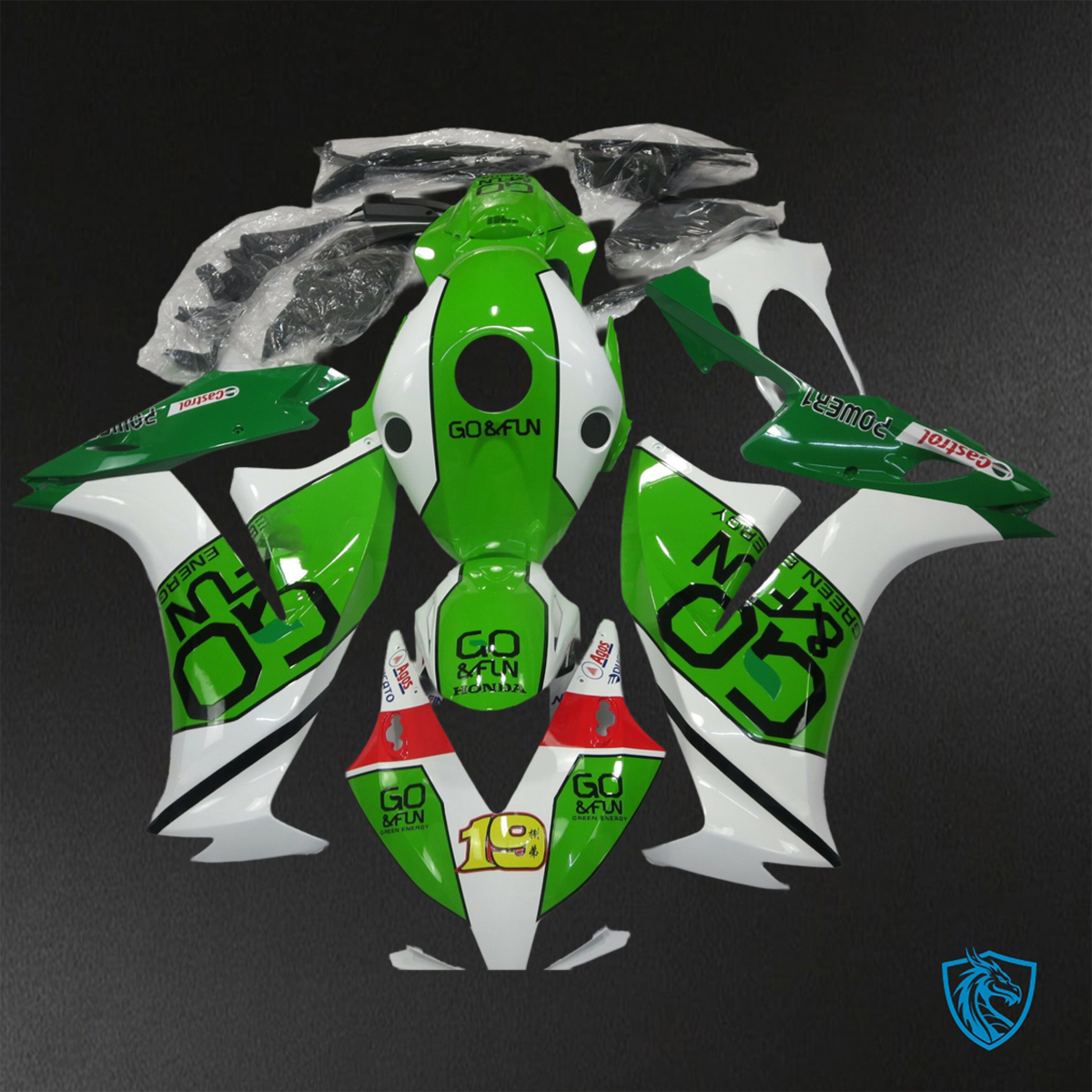 Honda CBR1000RR (2012-2016) Green & White - Custom ABS Fairing Kit