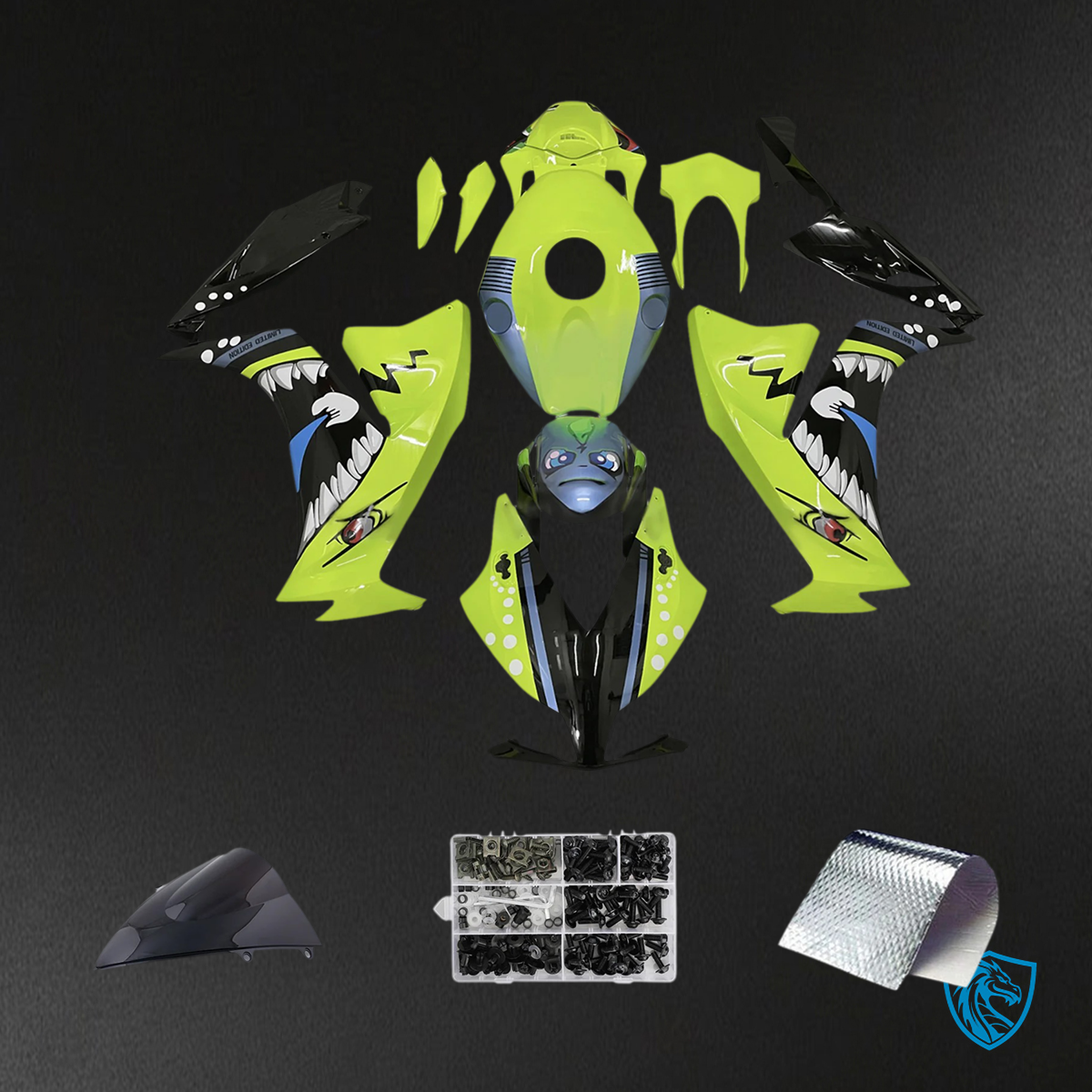 Honda CBR1000RR (2012-2016) Light Green & Black - Fairing Kit