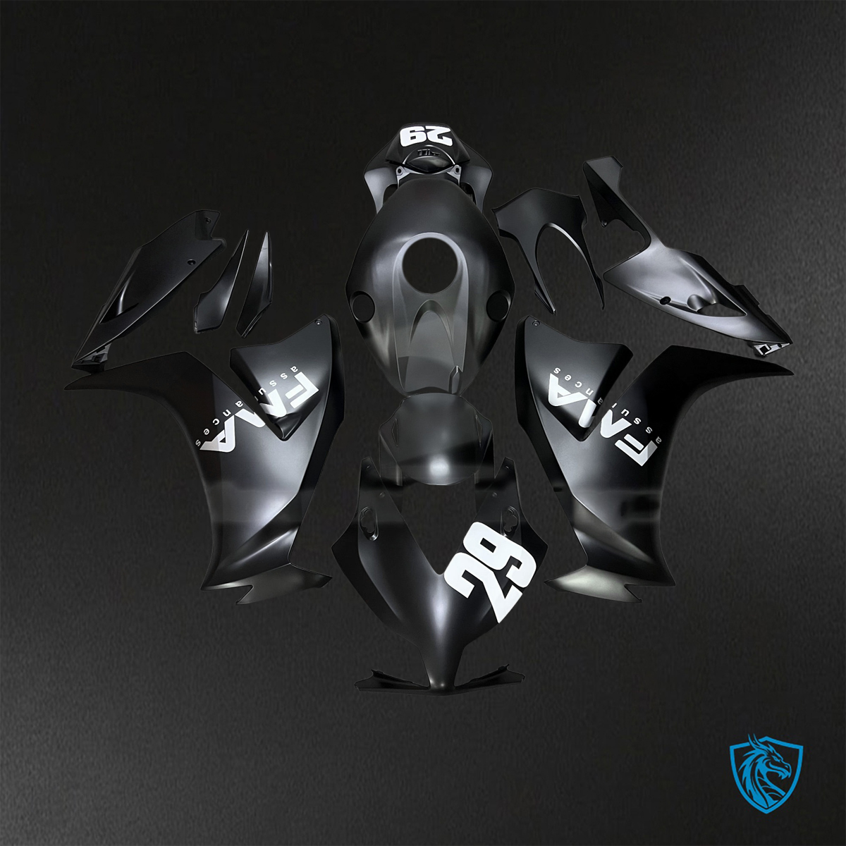 Honda CBR1000RR (2012-2016) Matte Black - Custom ABS Fairing Kit