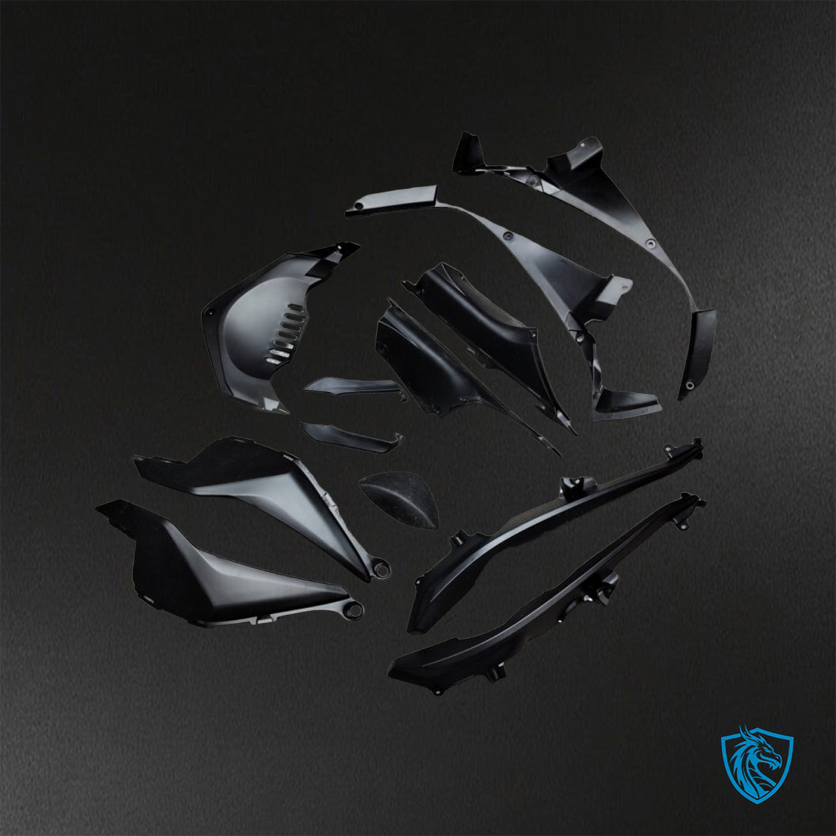 Honda CBR1000RR (2012-2016) Matte Black & Blue Fairing Kit - Aftermarket ABS Bodywork