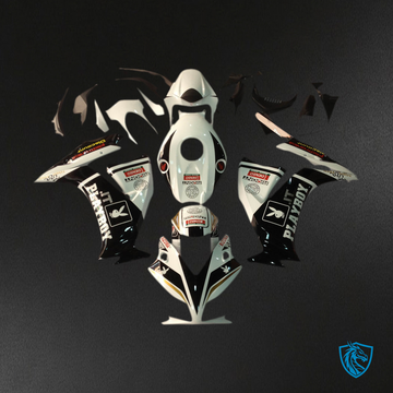 Honda CBR1000RR (2012-2016) White & Black Playboy Racing Generic - Custom ABS Fairing Kit