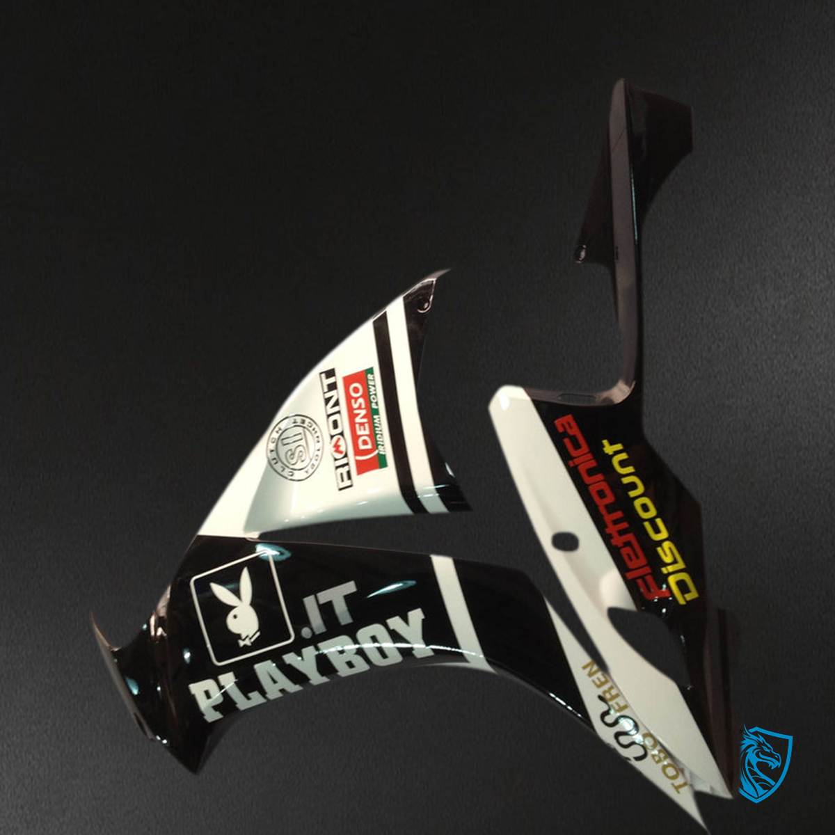 Honda CBR1000RR (2012-2016) White & Black Playboy Racing Generic - Custom ABS Fairing Kit