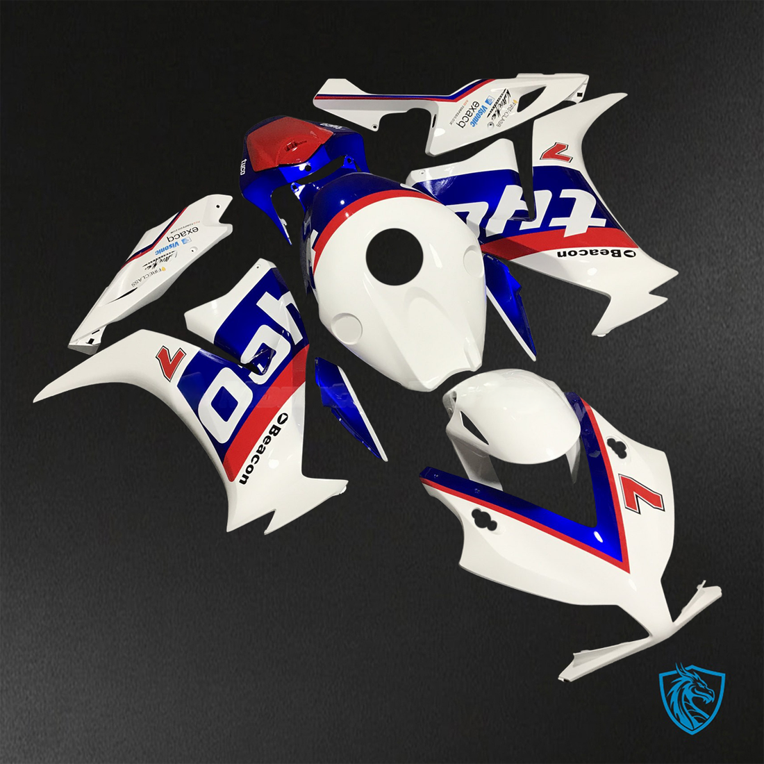 Honda CBR1000RR (2012-2016) White, Blue & Red Fairings Kit - Aftermarket ABS Bodywork