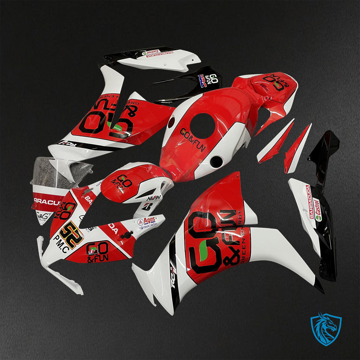 Honda CBR1000RR (2012-2016) Red & White Co & Fun - Replacement Motorcycle Fairings Kit