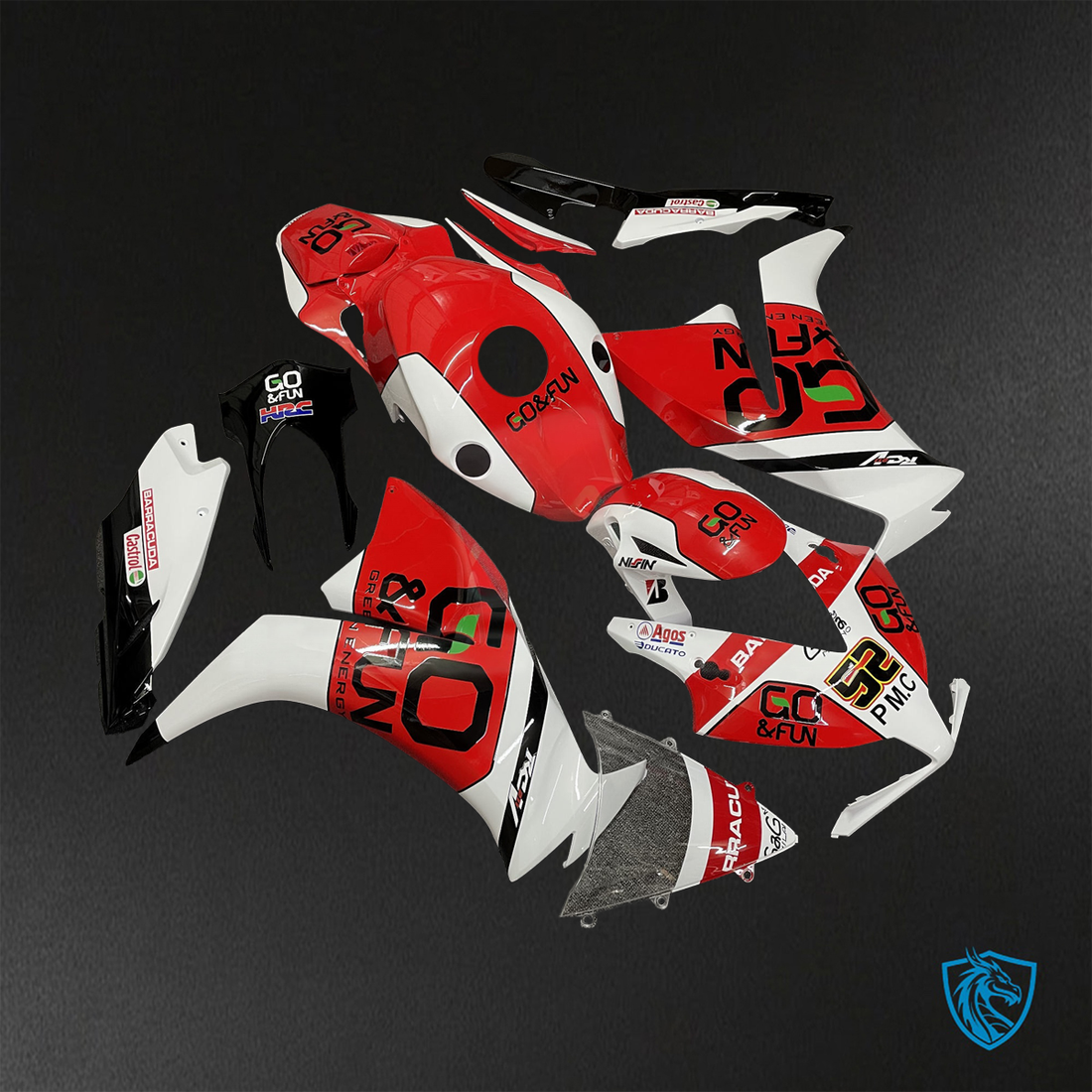 Honda CBR1000RR (2012-2016) Red & White Co & Fun - Replacement Motorcycle Fairings Kit