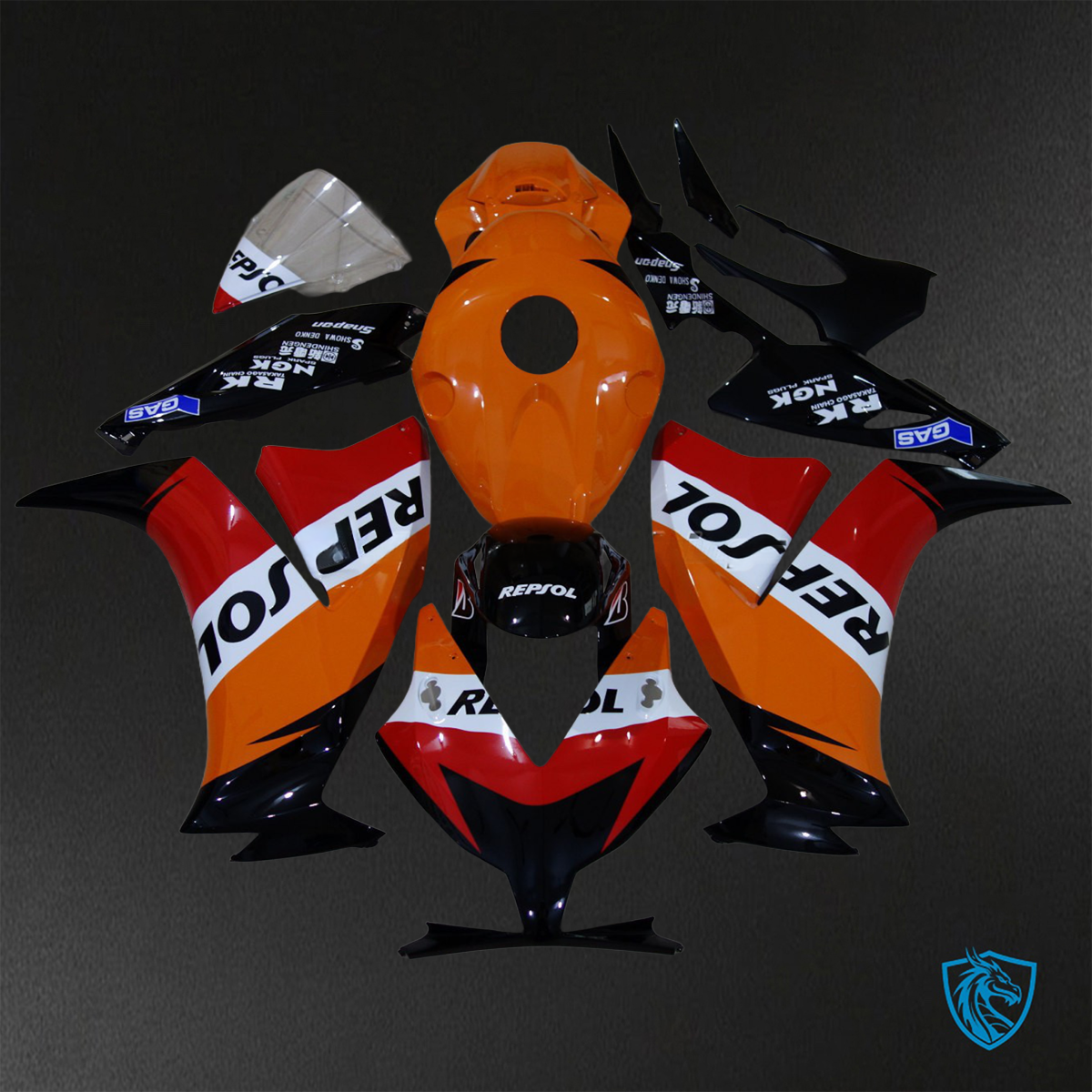 Honda CBR1000RR (2012-2016) Orange, Red, White & Black - Custom ABS Fairing Kit