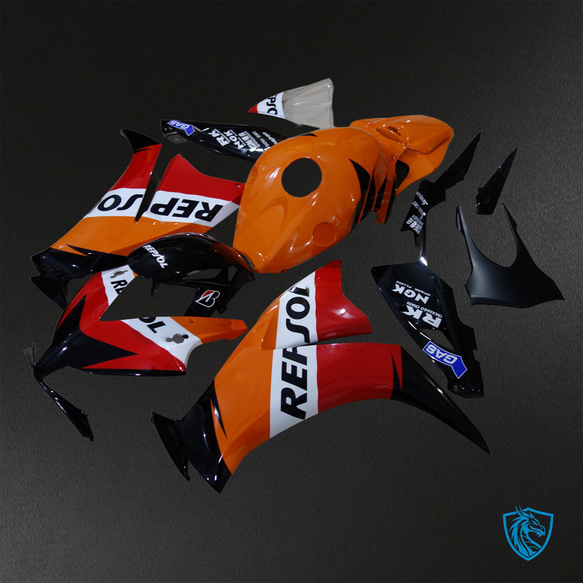 Honda CBR1000RR (2012-2016) Orange, Red, White & Black - Custom ABS Fairing Kit