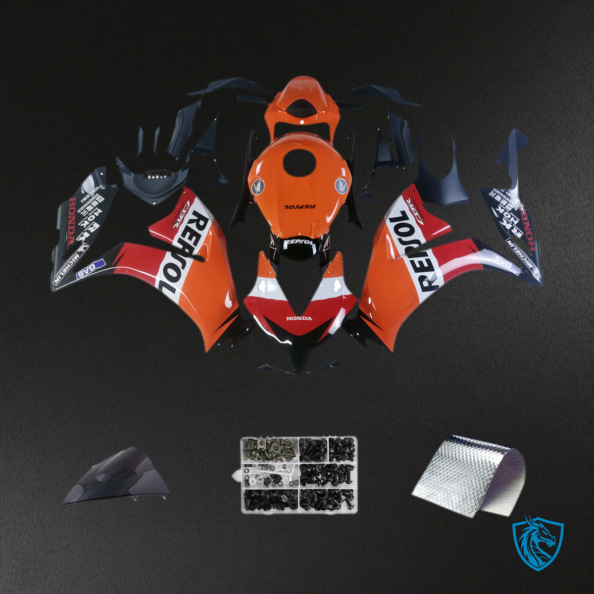 Honda CBR1000RR (2012-2016) Orange & Black Repsol Generic Fairings Kit | ABS Bodywork