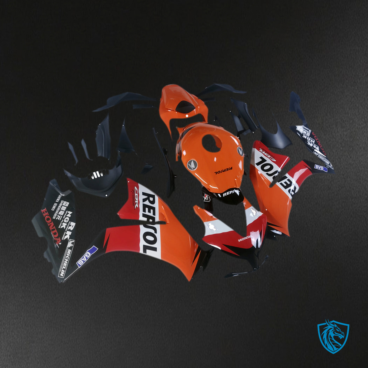 Honda CBR1000RR (2012-2016) Orange & Black Repsol Generic Fairings Kit | ABS Bodywork