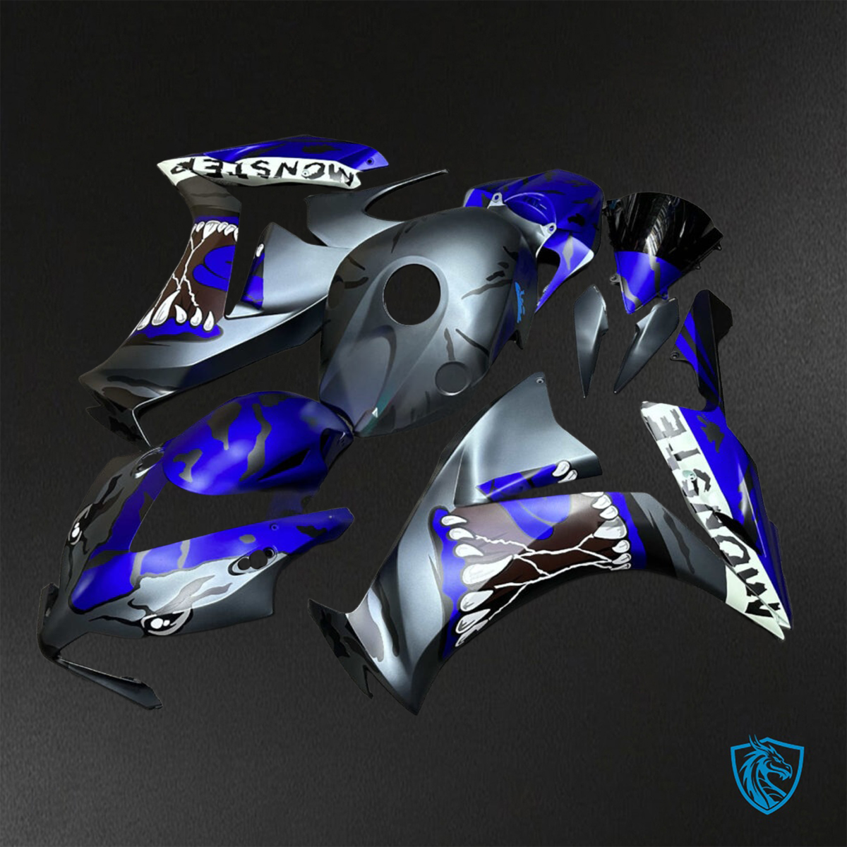 Honda CBR1000RR (2012-2016) Silver & Blue Monster - Replacement Motorcycle Fairings Kit