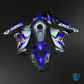 Honda CBR1000RR (2012-2016) Silver & Blue Monster - Replacement Motorcycle Fairings Kit