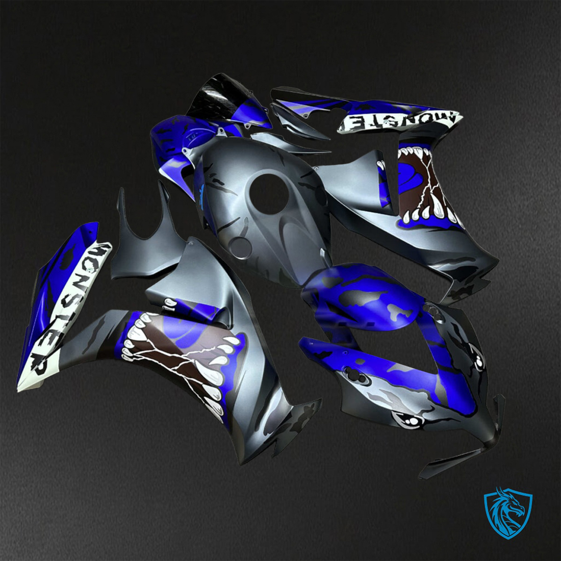 Honda CBR1000RR (2012-2016) Silver & Blue Monster - Replacement Motorcycle Fairings Kit
